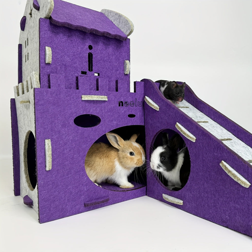 Felt Rabbit Hideaway Bunny Castle Indoor Habitat-3