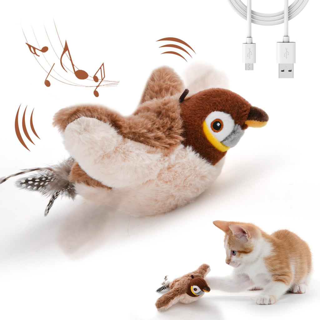 Lifelike Fluttering Bird Toy - The Ultimate Interactive Fun for Curious Cats!