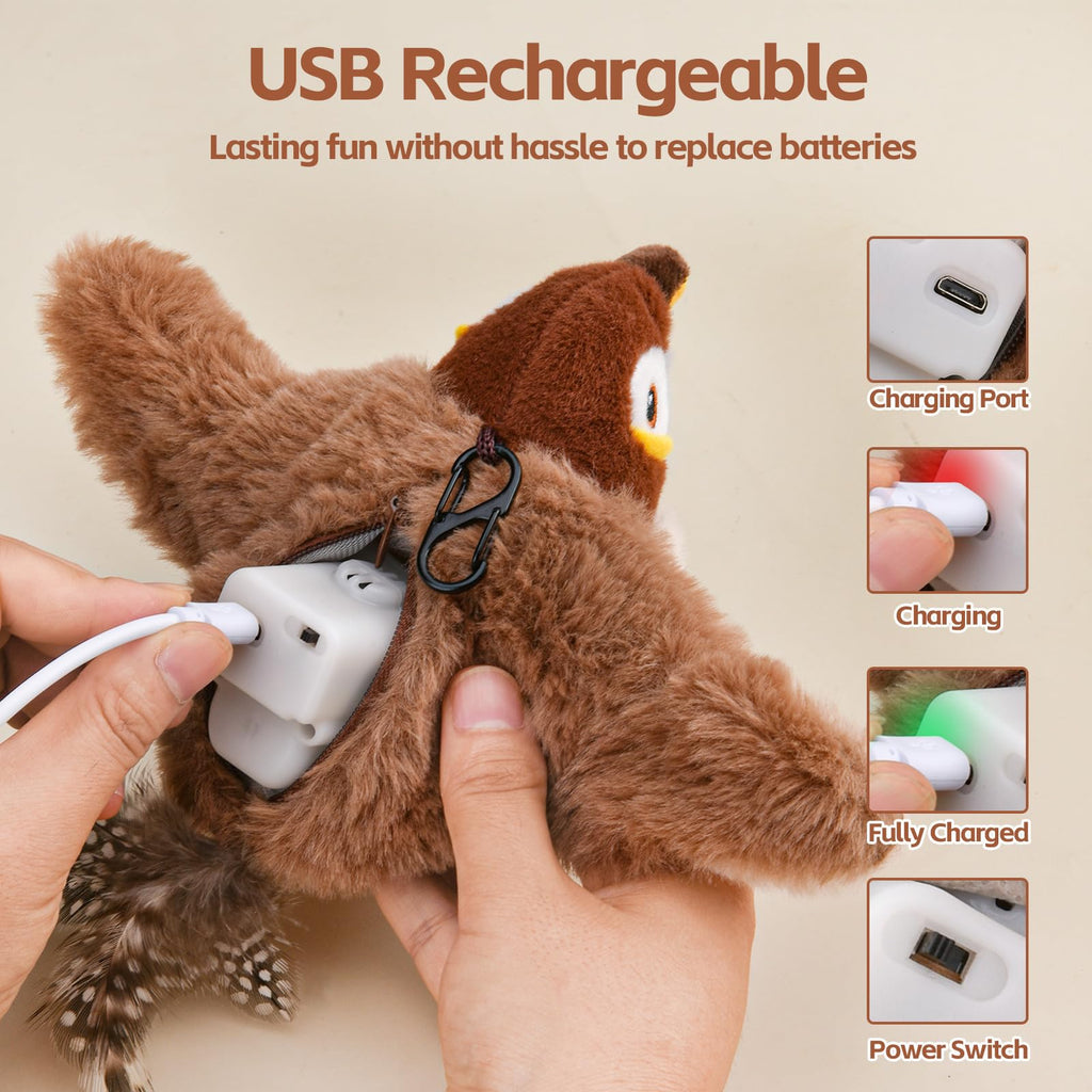 Lifelike Fluttering Bird Toy - The Ultimate Interactive Fun for Curious Cats!