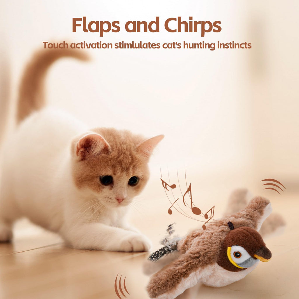 Lifelike Fluttering Bird Toy - The Ultimate Interactive Fun for Curious Cats!