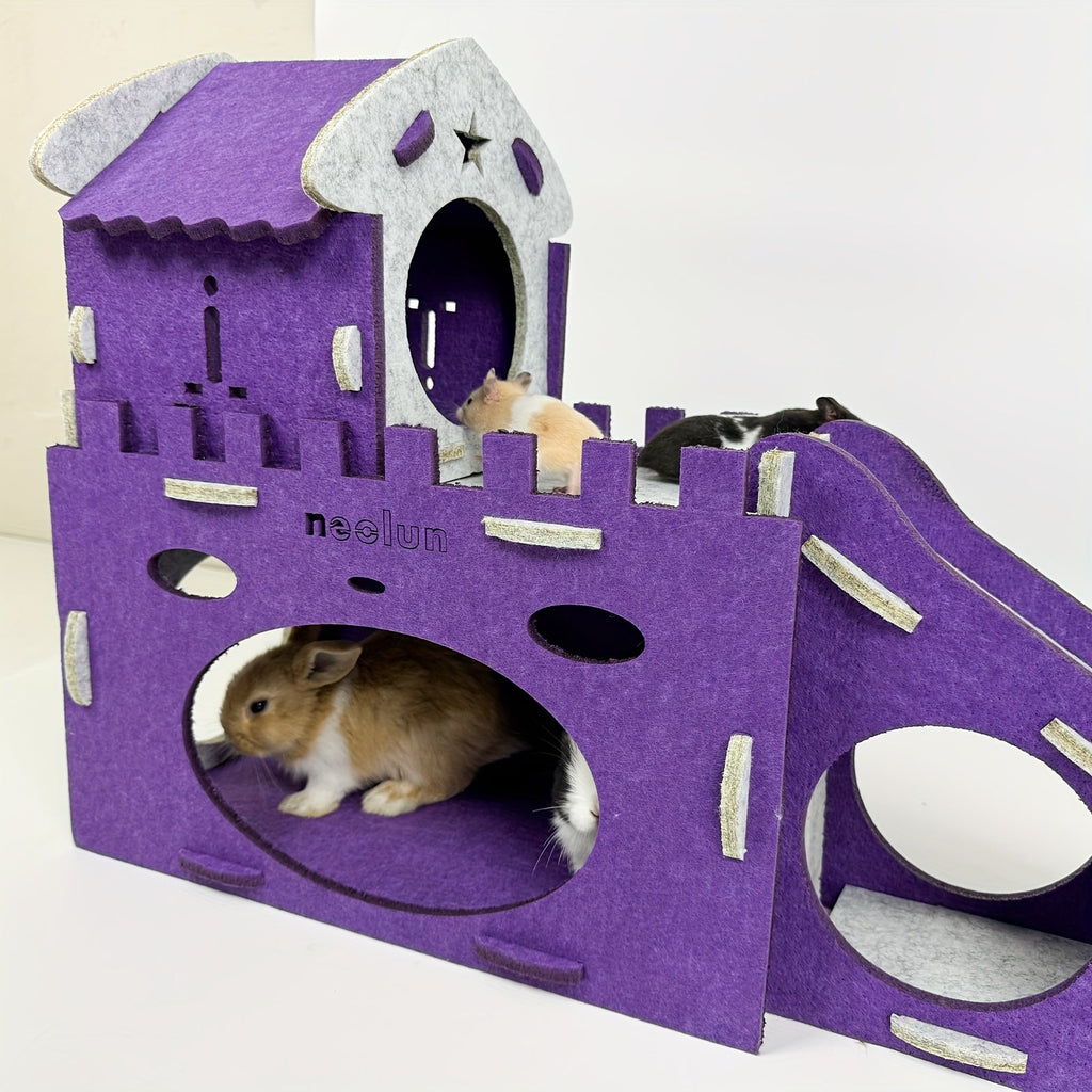 Felt Rabbit Hideaway Bunny Castle Indoor Habitat-2